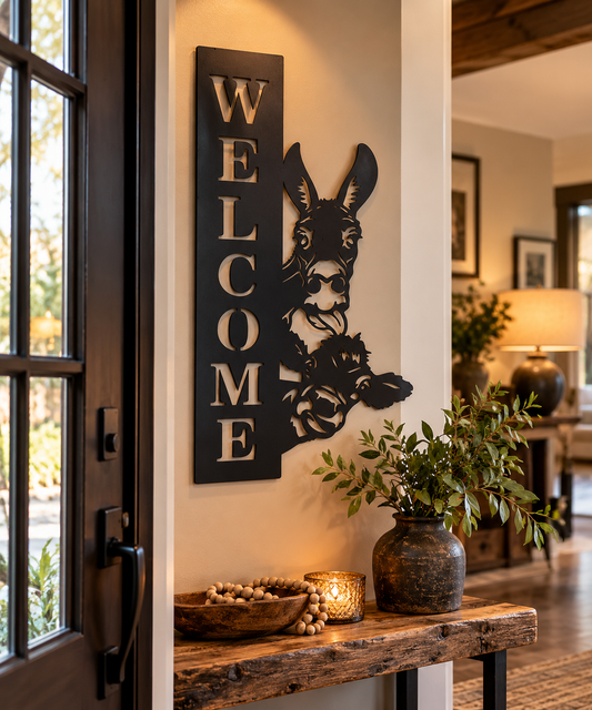 Koppers Welcome Donkey Metal Sign