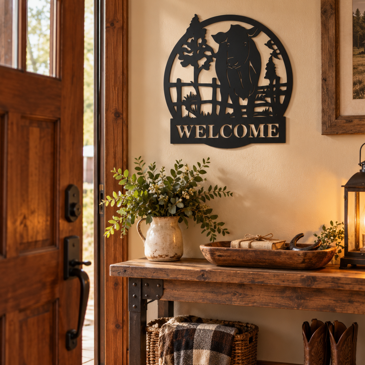 Koppers Welcome Cow Sign
