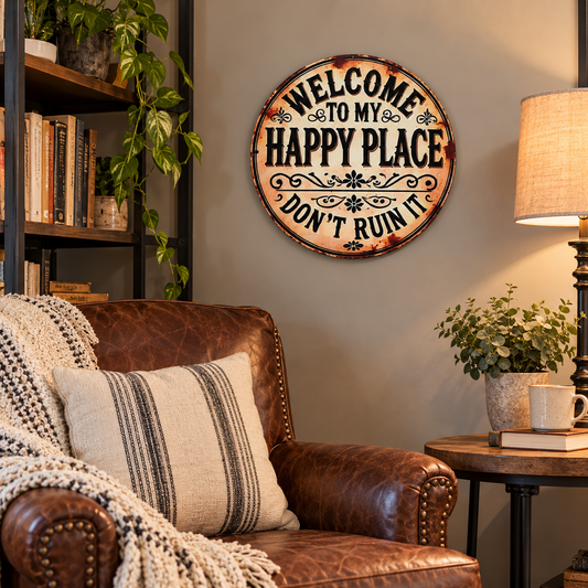 Koppers Welcome Happy Place Don't Ruin it Metal Sign