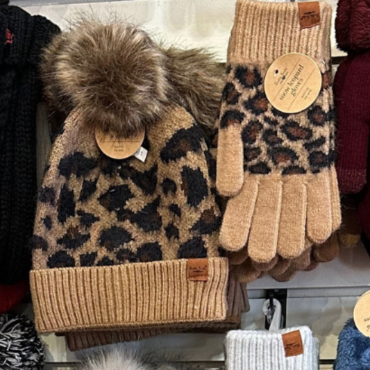 Snow Leopard Gloves Tan