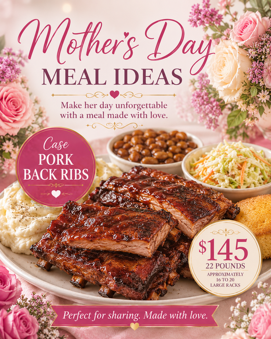 CASE Pork Back Ribs 22 lbs Approx 16-20 larger racks
