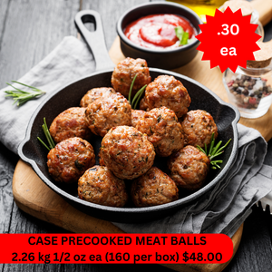 CASE 1/2 oz PRECOOKED MEAT BALLS 2.26 KG (160 per case)