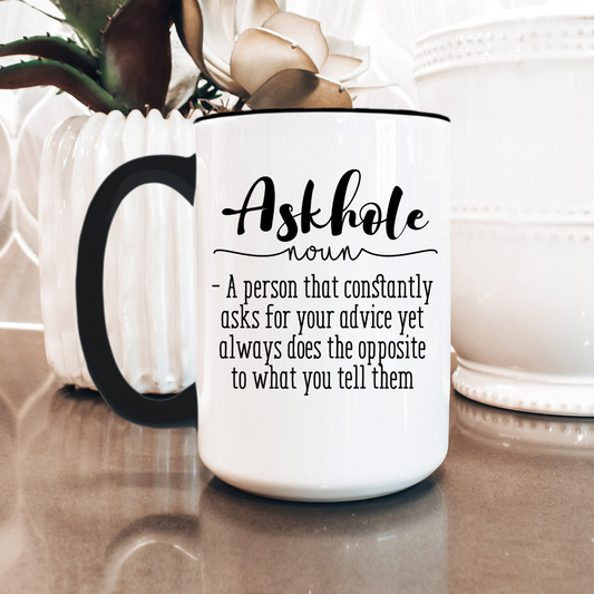 Funny Coffee Mug Ask-hole