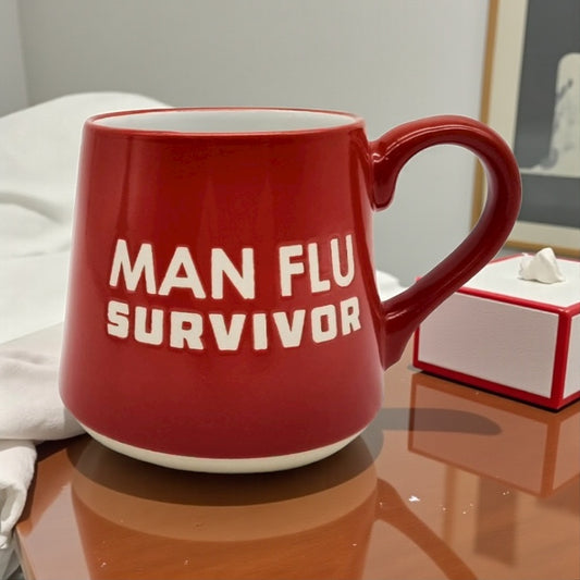 Flat Bottom Mug Man Flu Survivor