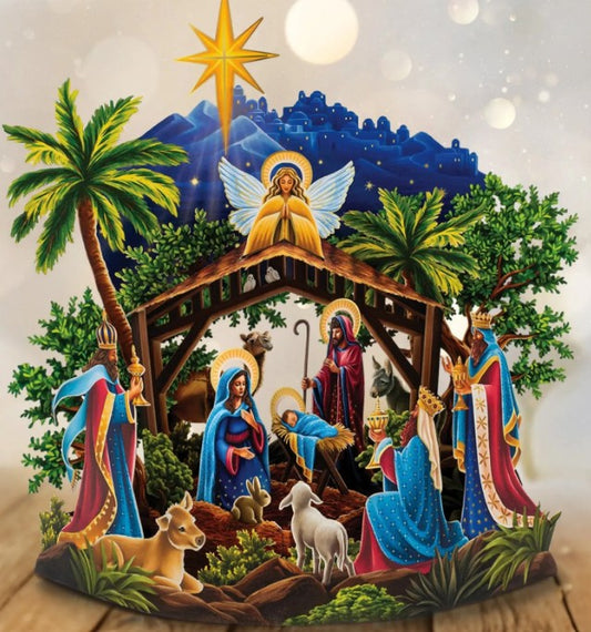 Freshcut Paper Pop Up Cards Nativity Scene