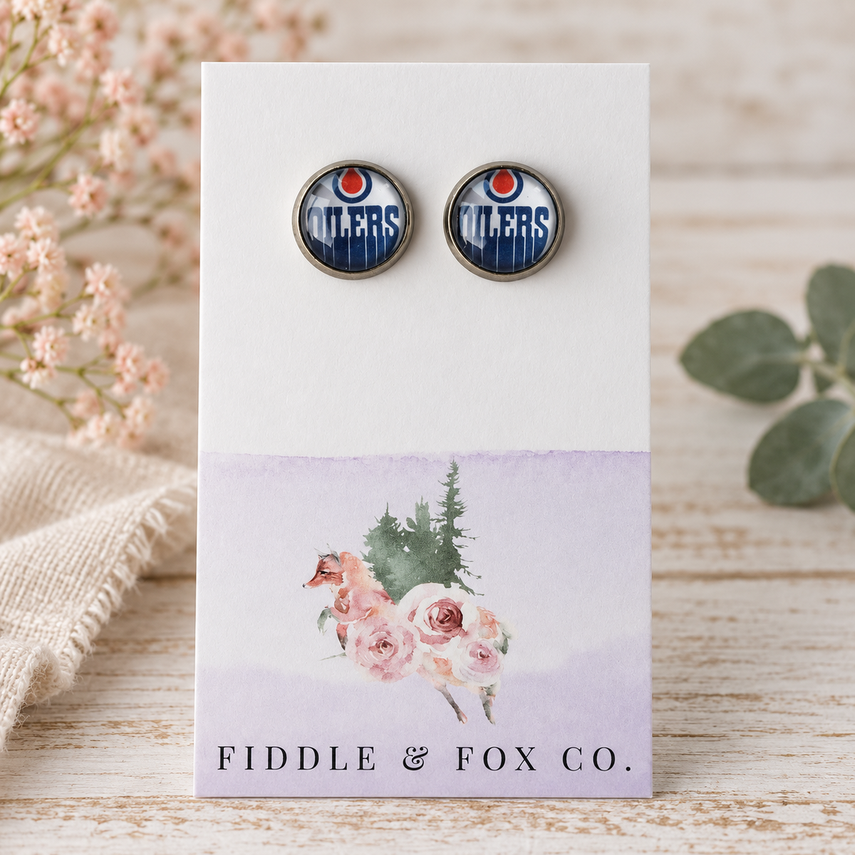 Oilers Earrings 12 mm