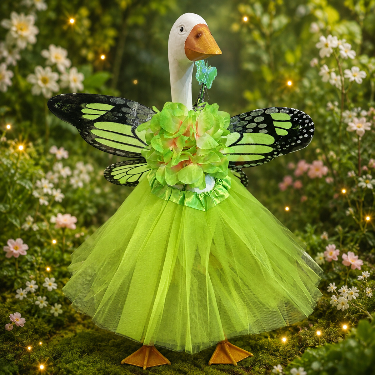 Porch Goose Outfit Green Butterfly