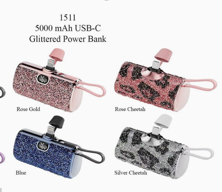Power Bank Glitter Pink