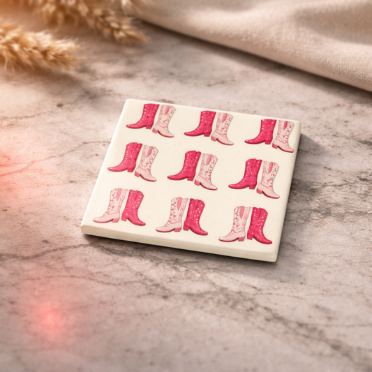 Ceramic Coaster Cute Cowboy Boots