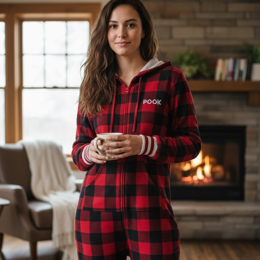 Adult Pook Onesie Red Black