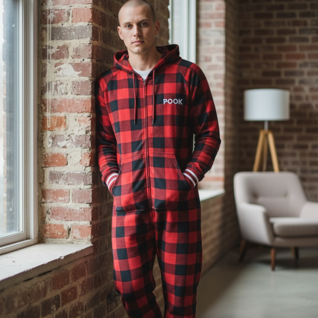 Adult Pook Onesie Red Black