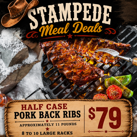 1/2 CASE Pork Back Ribs 11 lbs Approx 8-10 larger racks