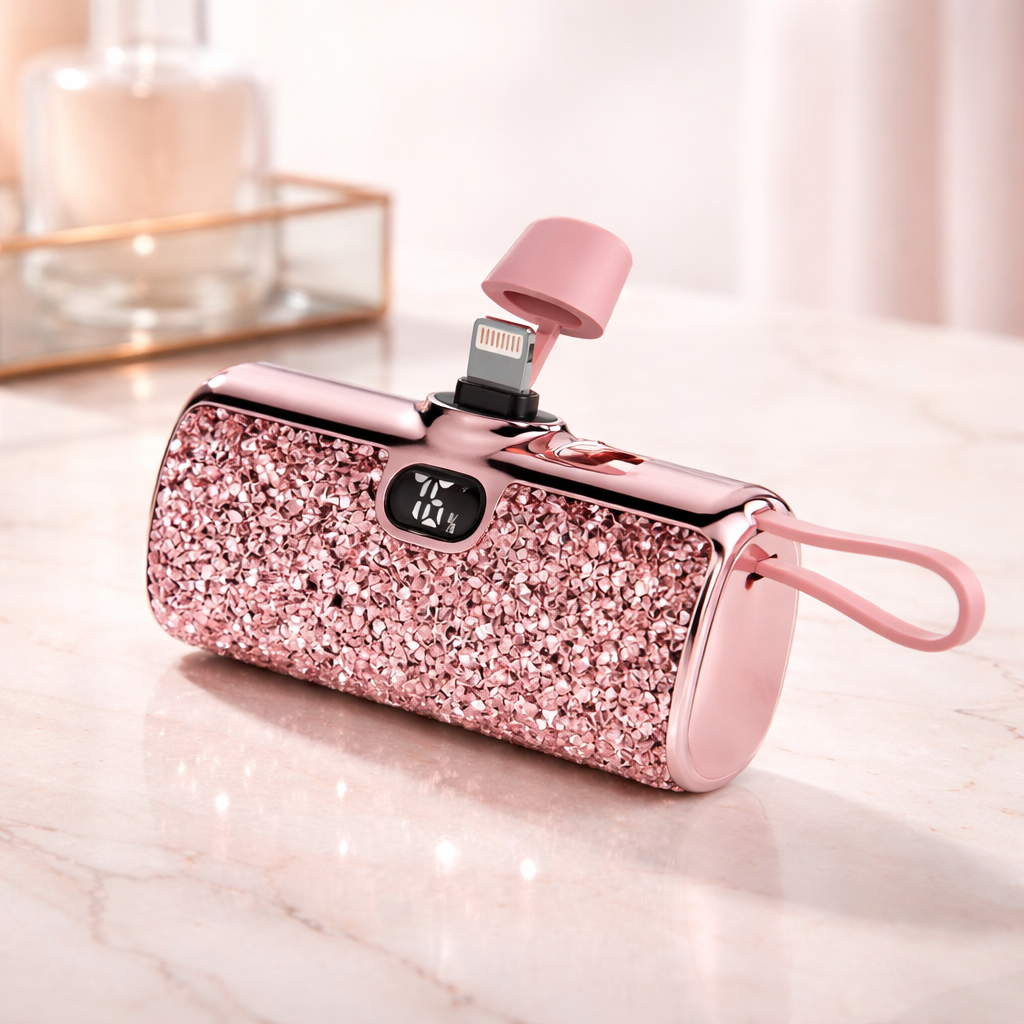 Power Bank Glitter Pink