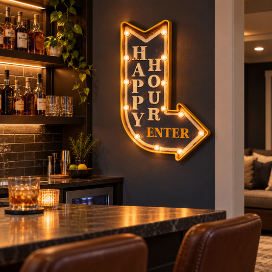Boxman Happy Hour Lighted Sign