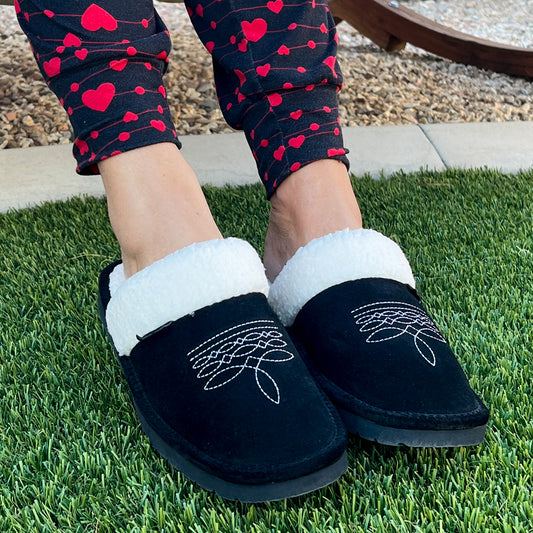 Dolly Western Cowgirl Slippers Raven (large)