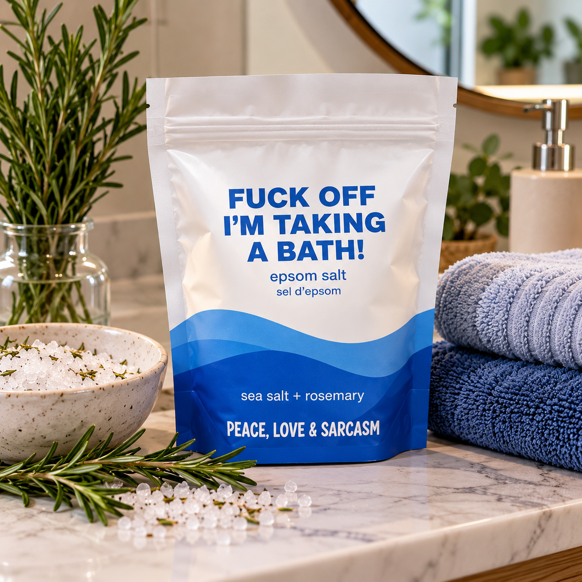 Epsom Salt Soak Fuck Off I'm Taking a Bath seasalt & rosemary