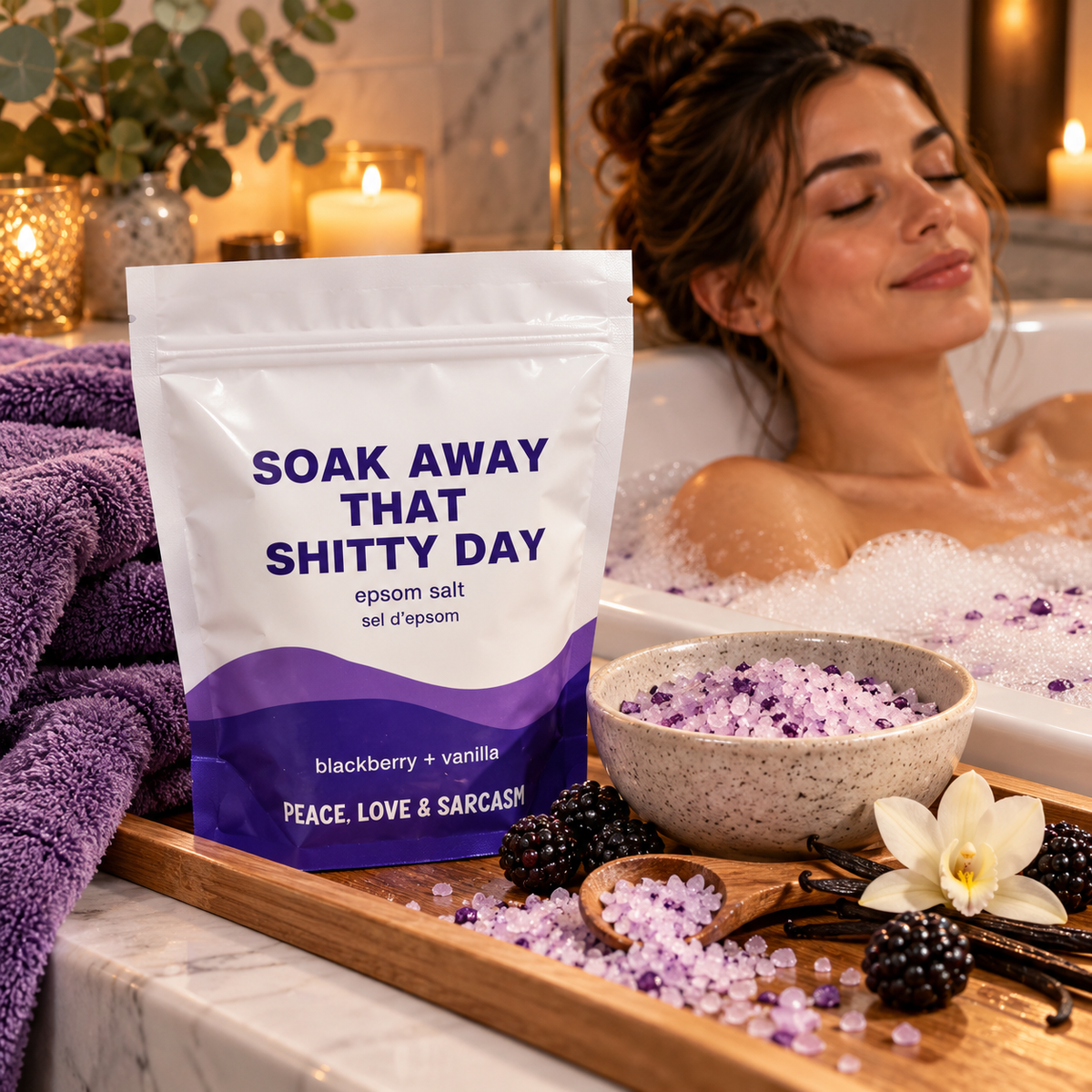 Epsom Salt Soak Soak Away That Shitty Day blackberry & vanilla
