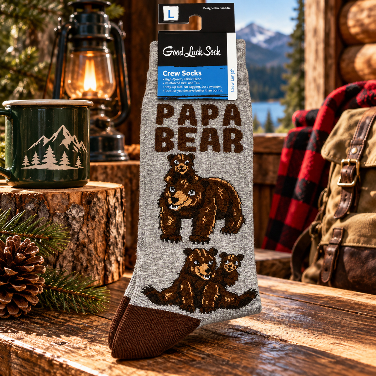 Good Luck Socks Men's Papa Bear