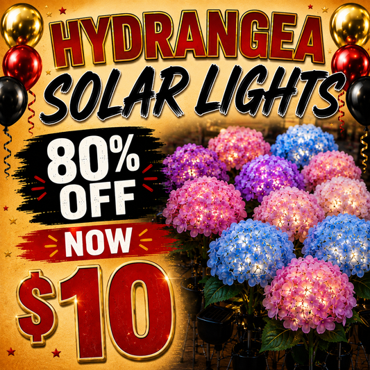 BIRTHDAY SUPERSALE Solar Lights Hydrangea Pink