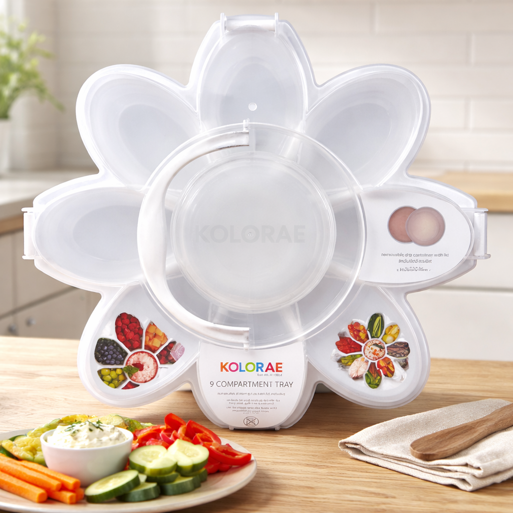 Kolorae Daisy Serving Tray White