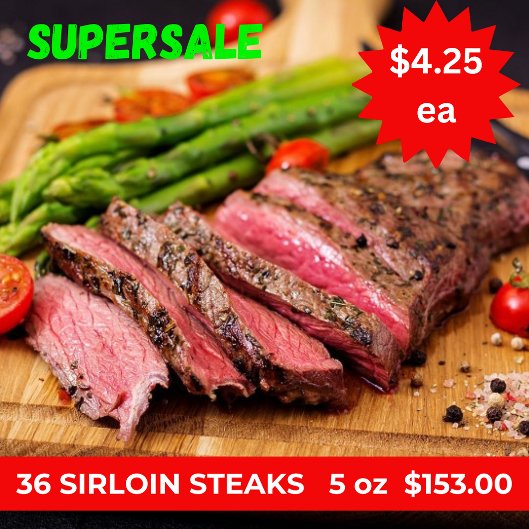 1BEST SELLER! Case 5 oz Sirloin Steak (36 pc)