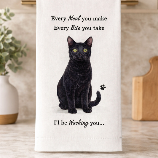 Pet Parents Tea Towel Black Cat