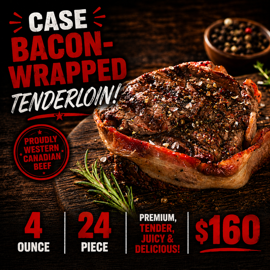 CASE Bacon Wrapped Tenderloins 4 oz 24 pc