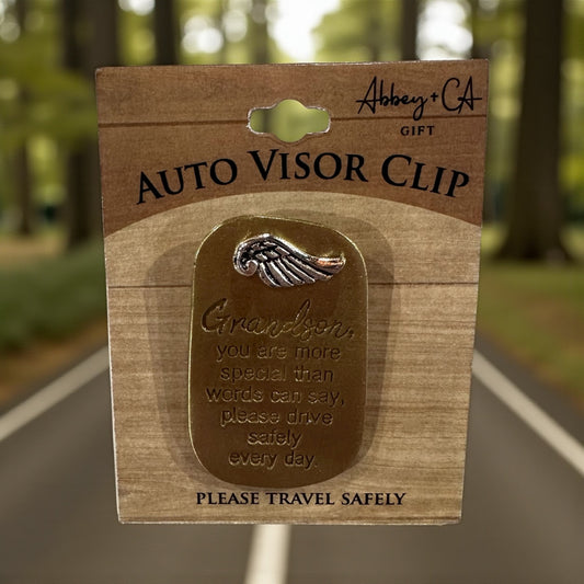 Auto Visor Clip Drive Safely Grandson