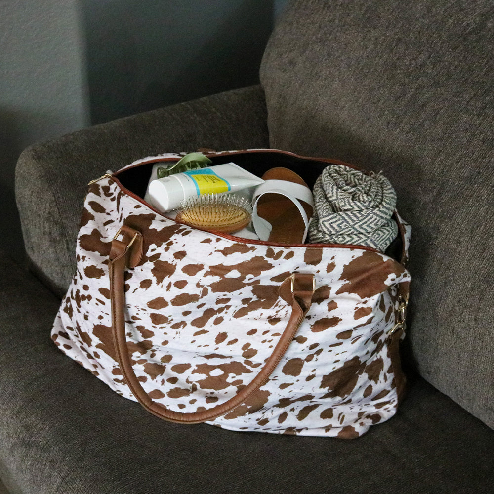 Jory Large Cowhide Weekender Bag Brown