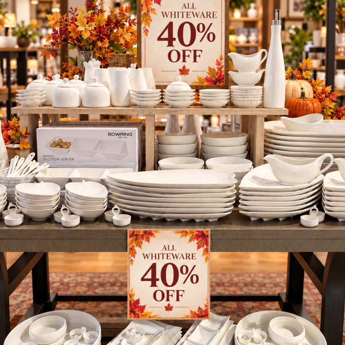 40% OFF  All Bowring Whiteware