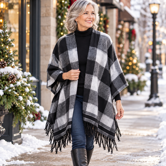 50% OFF Fall/Winter Wrap Black White