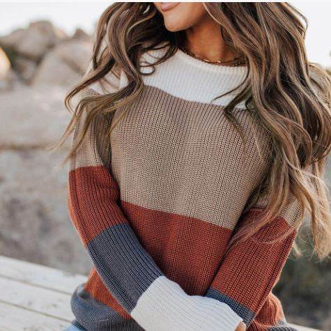 Knitted O-Neck Pullover Sweater