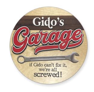 Gido's Garage - Round Sign